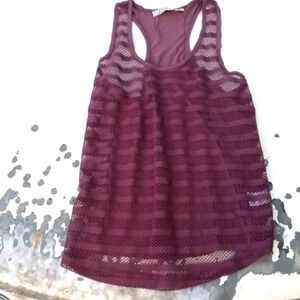 Chloe K sheer brown tank top sz Medium